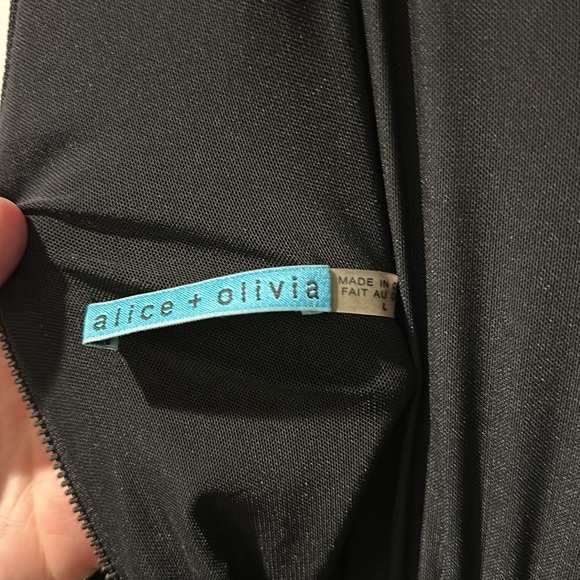 Alice + Olivia Black and Gold Shimmer Sleeveless Dress - Size L - Picture 5 of 7